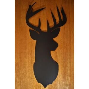 Deer Buck Antler Metal Sign Rustic Hunting Lodge Hunter Log Cabin Home Decor NEW